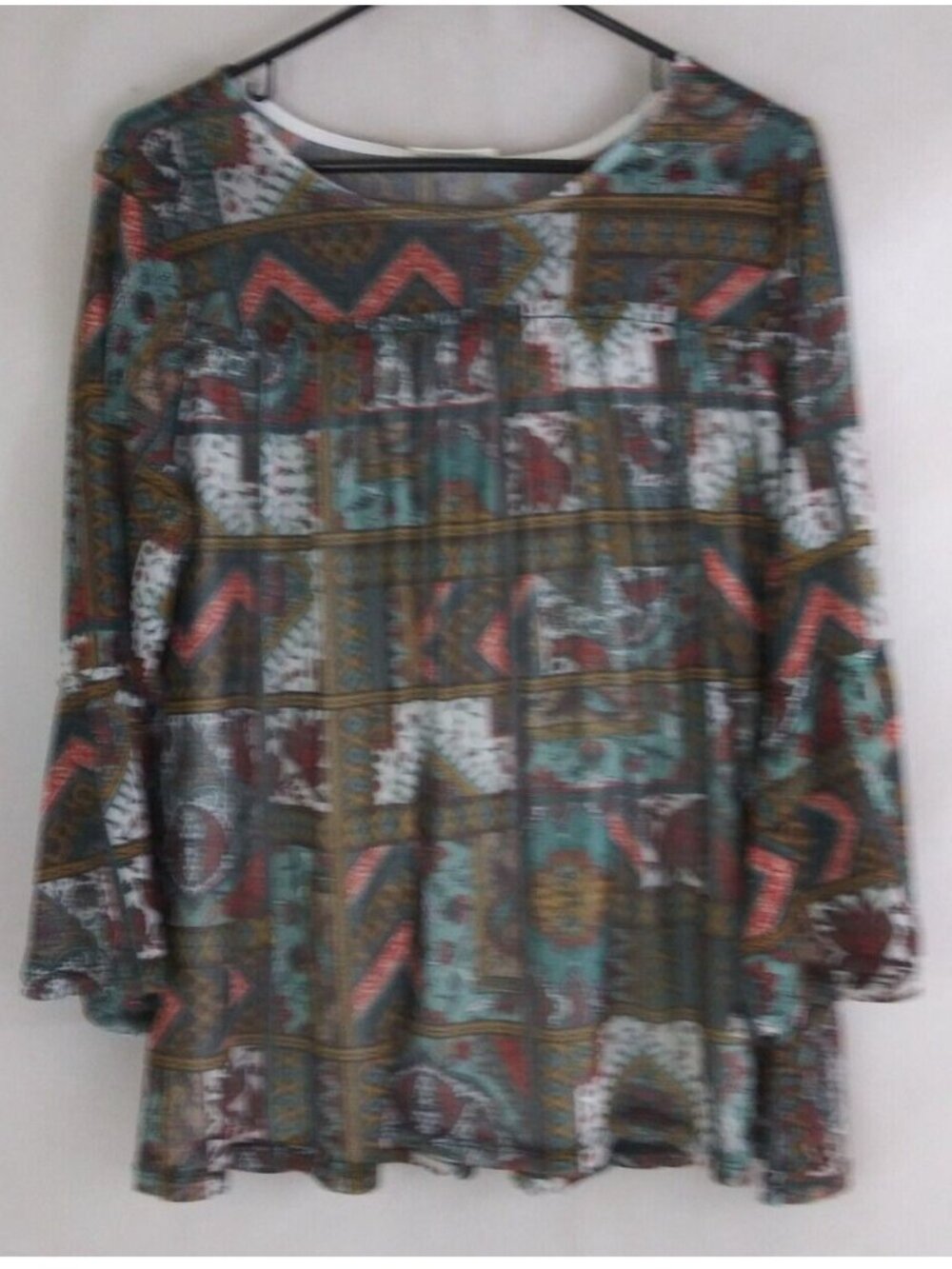 Bobbie Brooks Ladies Colorful Blouse With Southwestern Design Size XL